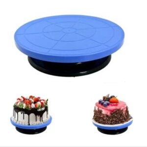 TPV®  Round Revolving Fondant Cake Stand Platform Icing Decor Turntable 28cm 11''x 7cm 3'' (Pack of 1) (Blue)