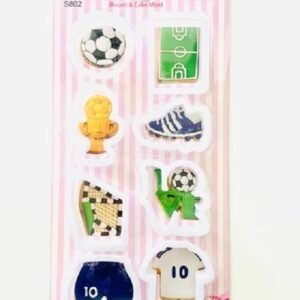 TPV® - 8Pcs Football Biscuit & Cake Mould, Plastic Fondant Cutter, Decorate Cupcake, For Cutting Bread, Sandwich, Pancake.