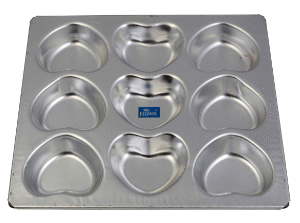 TPV® - 1Pc Cake Decoration  Rolex Aluminium Muffin Bakeware Tray Little Heart 9 Cavity