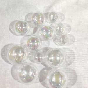 TPV® 4 Mix Sizes Transparent Crystal Balls Cake Decoration Topper (Pack Of 12 Pcs) transparent