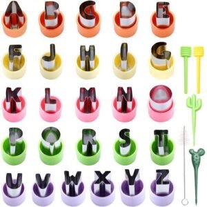 TPV® Mini 26 A-Z Alphabet Cookie Cutters Stainless Steel Small Mold Tools For Fondant Biscuit, Cake, Fruits, Vegetables And Dough (Set Of 26 Pieces)