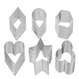TPV® 6 Pcs Aluminium Cookie Cutter/Biscuit Cutter, 6 Shapes