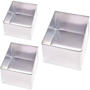 TPV® 3 In 1 Aluminium Square Cake Mould (8 Inches /7 Inches / 6.5 Inches)