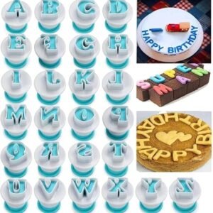 TPV®- Acrylic Cake Diy Stamp Alphabet Letter Number Fondant Tool Uppercase Letters For Embossing Cakes