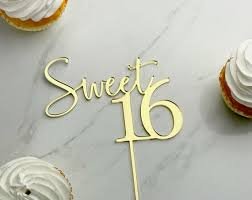 TPV® Acrylic Cake Topper (Sweet 16)