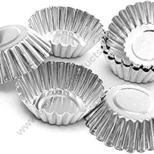 TPV® Aluminium Cupcake Tart Mould Jelly Mould For Oven - Set Of 6 Pieces 6.5 Cm X 2.5 Cm