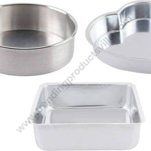 TPV® Aluminium Heart Square Round Shape Cake Mould Each In 6'' (Set Of 3)