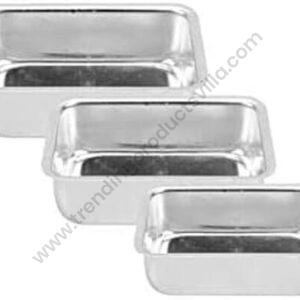 TPV® Aluminium Rectangle Shaped/Bread And Cake Tin Cake Baking Mould Set Of 3 Different Sizes
