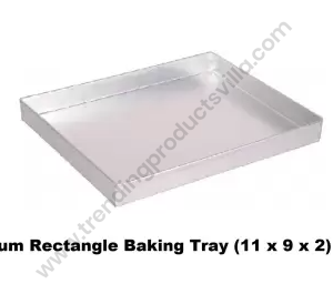 TPV® Aluminium Rectangle Tray /Sweet Tray/Baking Tray - 11 X 9 X 2 Inches
