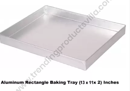 TPV® Aluminium Rectangle Tray /Sweet Tray/Baking Tray - 13 X 11 X 2 Inches