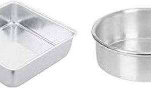 TPV® Aluminium Square 6 Inches And Round 6 Inches Cake Mould Combo 2 Pcs Tin, Height: 3 Inch
