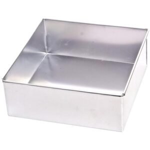 TPV® Aluminium Square Cake Mould Cake Pan Cake Tin Tray 6 Inches For Baking Half Kg / 500 Grams In Oven
