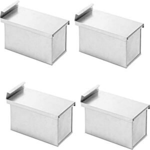 TPV® Aluminium Bread Mould/Tin Box With Cover For Baking Tin, Set Of 4