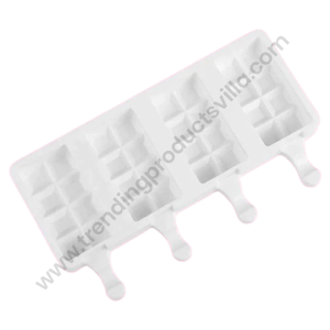TPV® 4 Cavity White Classic Silicone Chunky Bar Cakesicle Mold Popsicle Easy Ice Cream Bar Mold