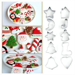 TPV® 10 Pcs Christmas Cookies Cutter Bakeware Mould Biscuit Mould Set Sugar Arts Fondant Tools