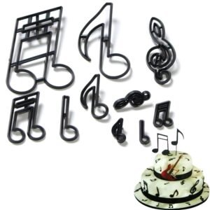 TPV® 10Pcs/Set Music Note Silhouette Cookie Cutter Plastic Fondant Biscuit Cutter Sugarcraft Tools