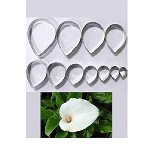 TPV® 11 Pcs Stainless Steel Arum Lily Petal Cutter Set Bakeware Mould Biscuit Mould Set Sugar Arts Fondanttools