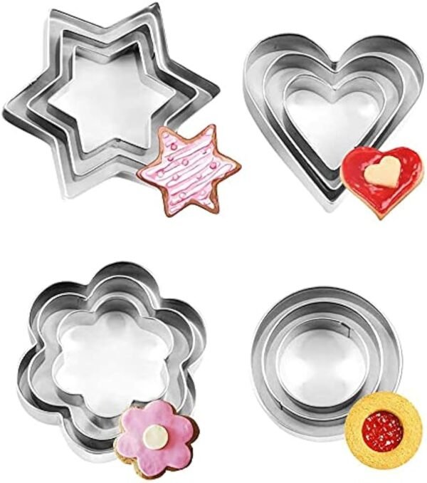 TPV® 12 Pcs Different Shapes Mini Cutter Bakeware Mould Biscuit Mould Set Sugar Arts Fondant Tools