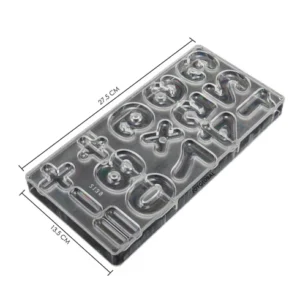 TPV® 15 Cavity 3D Number And Sign Shaped Polycarbonate Chocolate Mould
