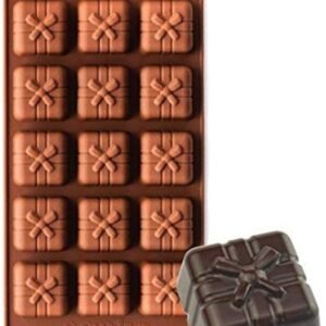 TPV® 15 Cavity Square Gift With Cross Shape Silicone Chocolate Mould