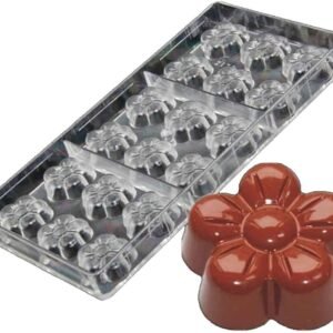 TPV® 18 Cavity Fancy Plum Blossom Flower Design Polycarbonate Chocolate Mold