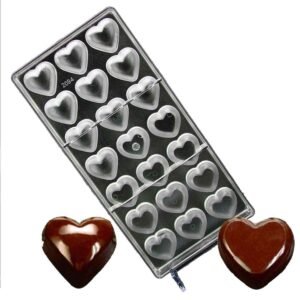 TPV® 21 Cavity Heart Clear Polycarbonate Plastic Handmade Chocolate Pc Mold, Chocolate Tools, Love Valentine?S Day Gift For Lover-In Baking  & Amp; Pastry Tools