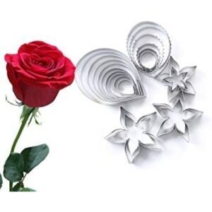 TPV® 23 Pcs Big Rose Petal, Leaf And Calyx Cutter Set Bakeware Mould Biscuit Mould Set Sugar Arts Fondant Tools