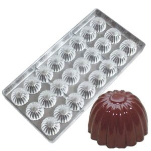 TPV® 24 Cavities Flower Screw Shaped Hard Polycarbonate Chocolate Mould
