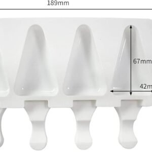 TPV® 3 Cavity White Triangle Silicone Cakesicle Mold Popsicle Easy Ice Cream Bar Mold