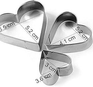 TPV® 3 Pcs Love Hearts Shape Cookie Cutter Bakeware Mould Biscuit Mould Set Sugar Arts Fondant Tools