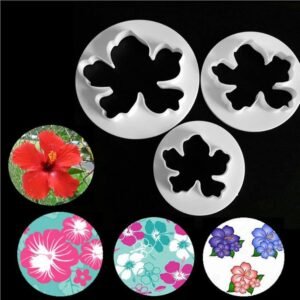 TPV® 3 Piece Hawaiian Flowers Fondant Plunger Cookie Cutter Mold