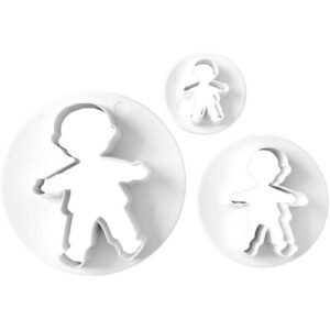 TPV® 3 Piece Plastic Boy Mould Fondant Cake Decorating Plunger Cutter Mold
