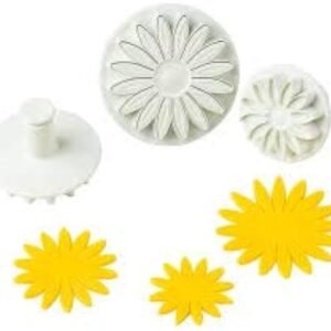 TPV® 3Pcs Big Veined Sunflower Shape Daisy Plunger Cutter