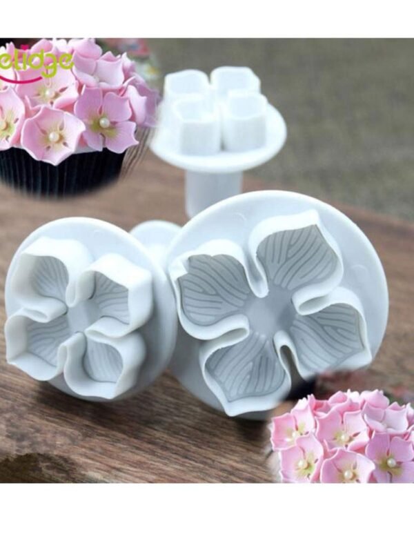 TPV® 3Pcs Hydrangea Veined Laurustinus Flower Plunger Cutter