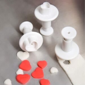 TPV® 3Pcs Small Heart Shaped Fondant Plunger Cutter