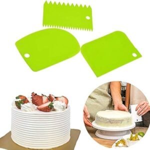 TPV® 3Pcs Plastic Scrapper, Chopper, Smoother Icing Fondant Pastry Baking Tool