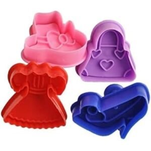 TPV® 4 Pc Lady Shoes Purse Sandal Plastic Biscuit Cutter Plunger Fondant Cutter