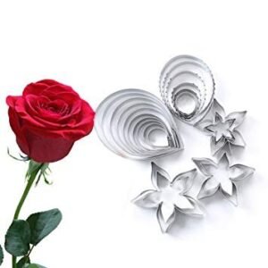 TPV® 4 Pcs Rose Calyx Cutter Set Bakeware Mould Biscuit Mould Set Sugar Arts Fondant Tools