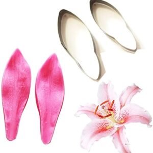 TPV® 4 Pcs Stainless Steel Asiatic Lilies Petal Cutter Set Bakeware Mould Biscuit Mould Set Sugar Arts Fondant Tools