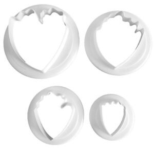 TPV® 4 Piece Mini Peony Cookie Cutter Paste Plunger Pastry Topper White