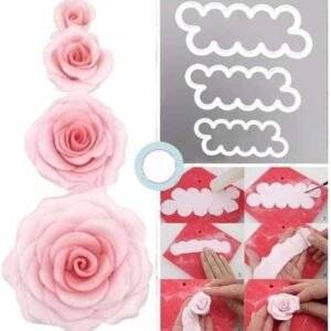 TPV® 4Pcs Plastic Small Rose Leaves Cookie Plunger Cutter Plastic Sugarcraft Tools
