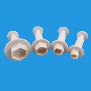 TPV® 4Pcs Small Hexagon Shape Plunger Cutters Fondant Tool