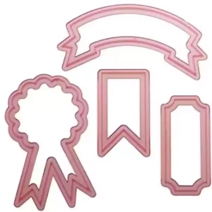 TPV® 4Pcs Label Cutter Set Cookie Cutter Plastic Fondant Cutter Gumpaste Cutter