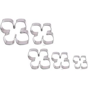 TPV® 5 Pcs Stainless Steel Hollyhock Pom Petal Cutter Set Bakeware Mould Biscuit Mould Set Sugar Arts Fondant Tools