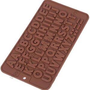 TPV® 51-Cavity Double A To Z Alphabets Shape Silicone Brown Chocolate Moulds