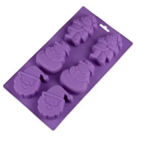 TPV® 6 Cavity Silicone Christmas Santa Claus Face Snowman Silicon Moulds Muffin Mould