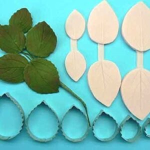 TPV® 6 Pcs Rose Leaf Cutter Set Bakeware Mould Biscuit Mould Set Sugar Arts Fondant Tools
