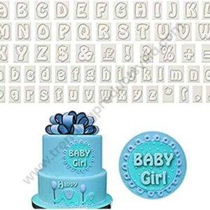 TPV® 64Pcs Diy Characters-Upper  & Amp; Lower Case Alphabet Letters Cookie Cutter Plastic Fondant Cutter Baking Mold Tool