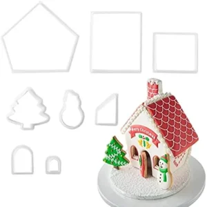 TPV® 8 Pc Christmas House Theme Plastic Fondant Cutter Gumpaste Cutter