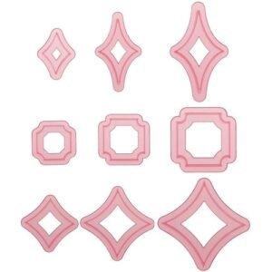 TPV® 9Pcs Modern Square Element Cutter Set Cookie Cutter Plastic Fondant Cutter Gumpaste Cutter